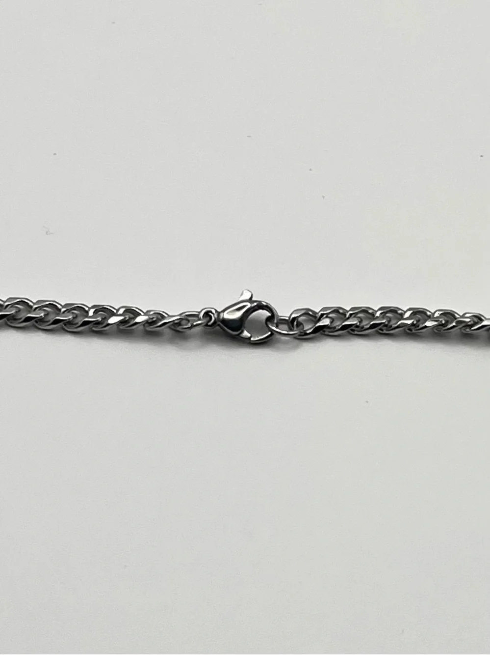 4mm Silver Curb Cuban Chain 24” Stainless Steel Necklace